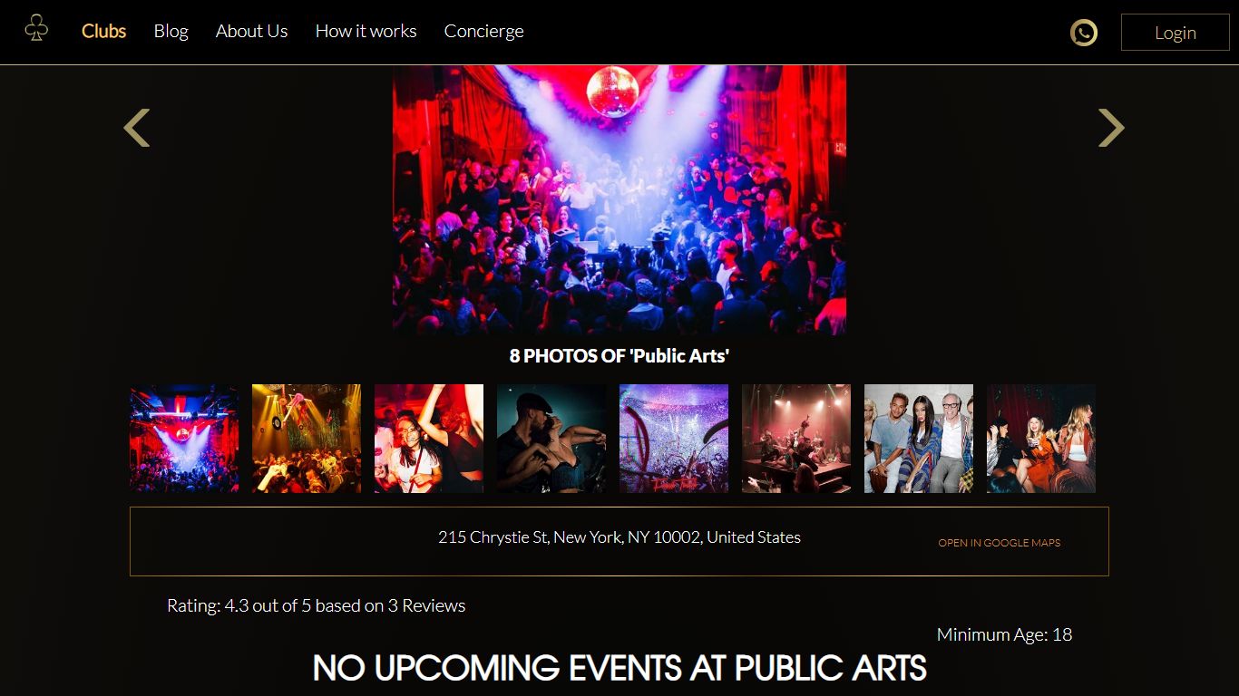 Public Arts New York Guest List & Table Bookings - clubbable
